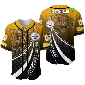 Personalized Pittsburgh Steelers Mascot Player Baseball Jersey
