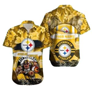 Personalized Pittsburgh Steelers Mascot Tropical Defender Hawaiian Shirt