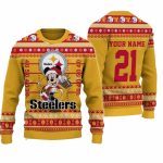 Personalized Pittsburgh Steelers Mickey Mouse Santa Ugly Sweater