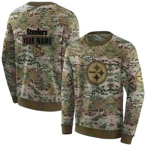 Personalized Pittsburgh Steelers Military Style AOP Sweatshirt