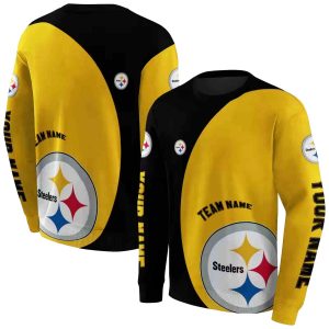 Personalized Pittsburgh Steelers Minimalist Design Gold Black AOP Sweatshirt