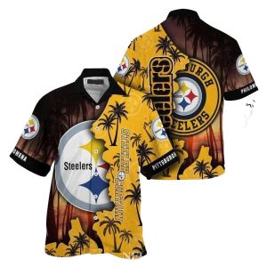 Personalized Pittsburgh Steelers Night Game Waves Starry Night Tropical Hawaiian Shirt
