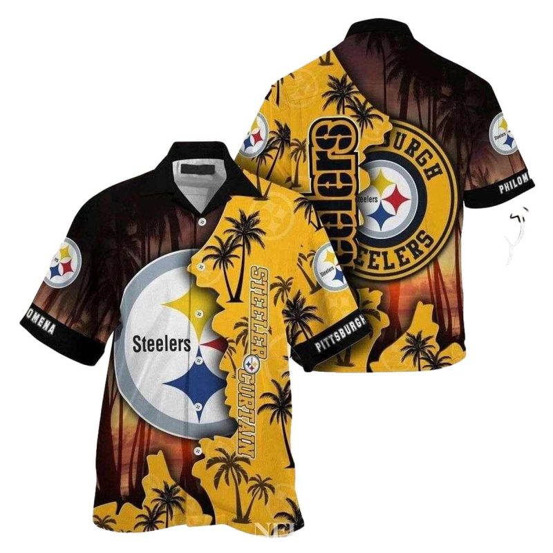 Personalized Pittsburgh Steelers Night Game Waves Starry Night Tropical Hawaiian Shirt 1
