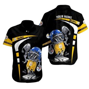 Personalized Pittsburgh Steelers Robot Playing Football Funny Hawaiian Shirt