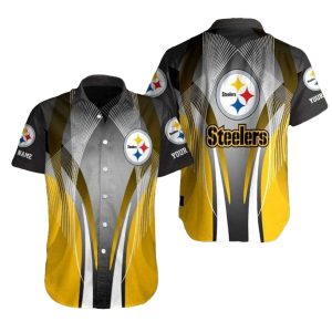 Personalized Pittsburgh Steelers Sleek Steel Wing Black And Yellow Hawaiian Shirt