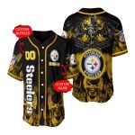 Personalized Pittsburgh Steelers Smoke Kull Halloween Baseball Jersey