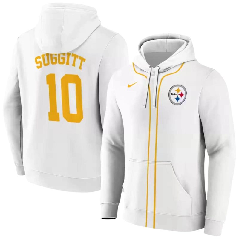 Personalized Pittsburgh Steelers Sporty Stripe White Aop Hoodie 1