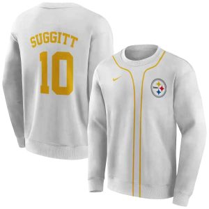 Personalized Pittsburgh Steelers Sporty Stripe White AOP Sweatshirt