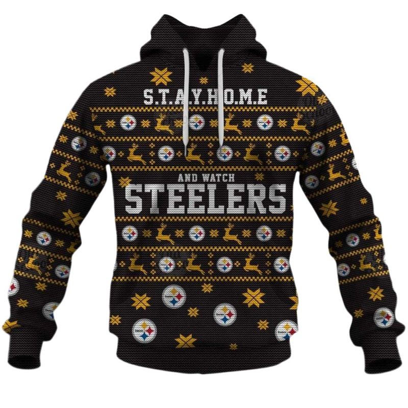 Personalized Pittsburgh Steelers Stay Home And Watch Steelers Ugly Swaeter Aop Hoodie 1