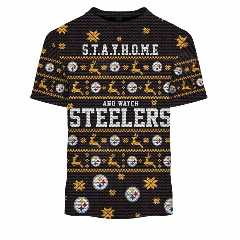 Personalized Pittsburgh Steelers Stay Home And Watch Steelers Ugly Swaeter Aop T Shirt 1