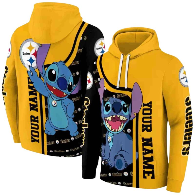 Personalized Pittsburgh Steelers Stitch Ohana Gold Aop Hoodie 1