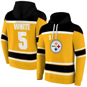 Personalized Pittsburgh Steelers Striped Pattern Gold AOP Hoodie