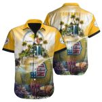 Personalized Pittsburgh Steelers Tropical Island Waterfall Hawaiian Shirt