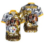 Personalized Pittsburgh Steelers White And Black Camo Storm Mascot Hawaiian Shirt