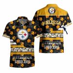 Personalized Pittsburgh Steelers Yellow Hibiscus Floral Pattern Hawaiian Shirt