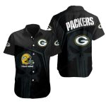 Personalized Punisher Skull Green Bay Packers Black Hawaiian Shirt