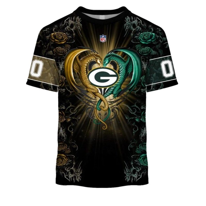 Personalized Rose Dragon Green Bay Packers Aop T Shirt 1