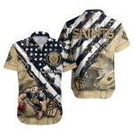 Personalized Saints Camo And Stars Fanfare NFL Hawaiian Shirt