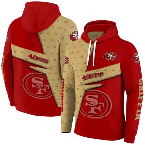 Personalized San Francisco 49ers Abstract Shape Red AOP Hoodie