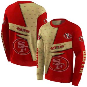 Personalized San Francisco 49ers Abstract Shape Red AOP Sweatshirt