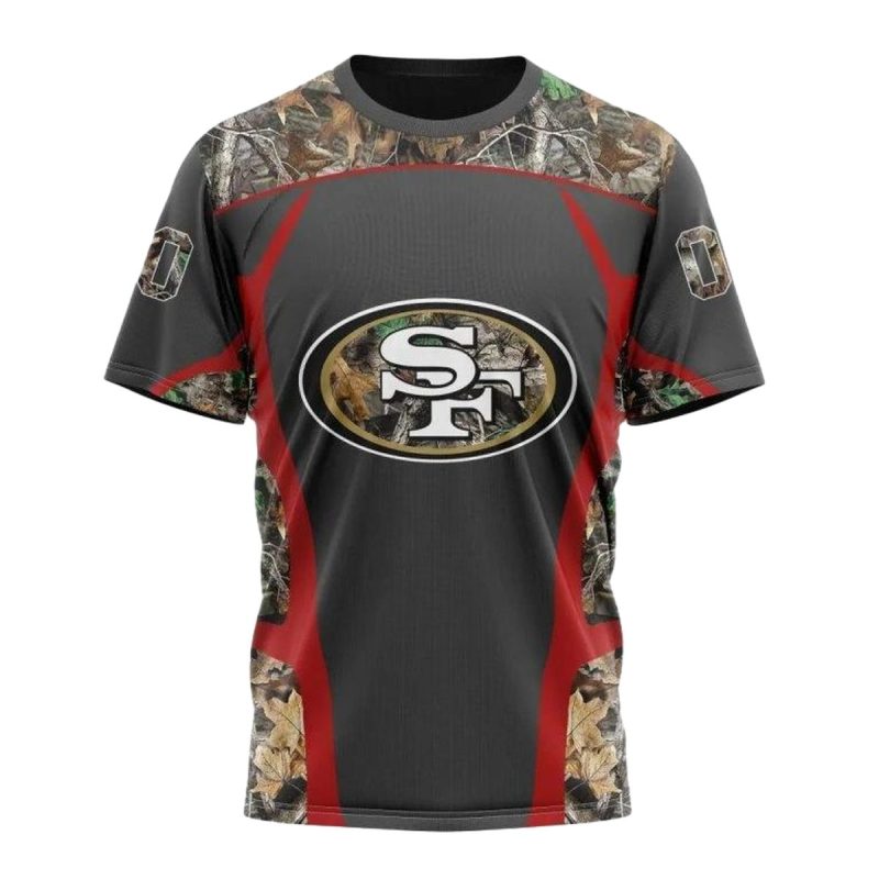 Personalized San Francisco 49Ers Camo Hunting Design Aop T Shirt 1