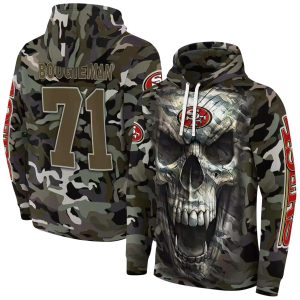 Personalized San Francisco 49ers Camo Skull AOP Hoodie