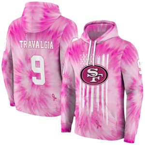 Personalized San Francisco 49ers Cancer Support Pink AOP Hoodie