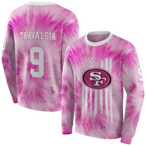Personalized San Francisco 49ers Cancer Support Pink AOP Sweatshirt