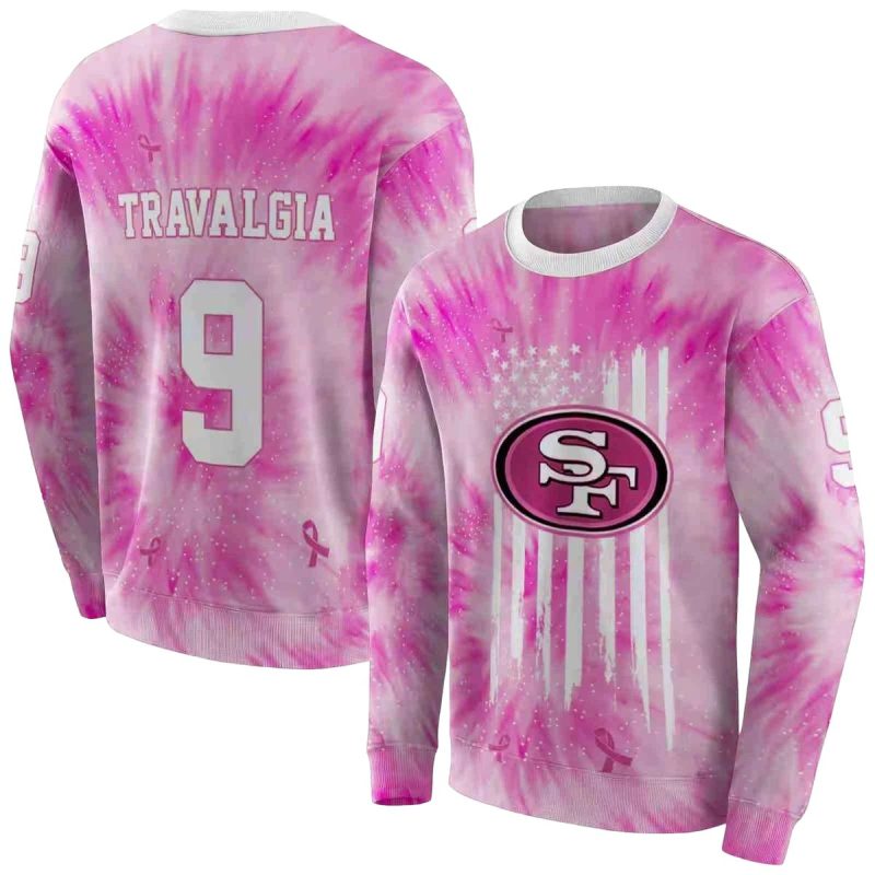 Personalized San Francisco 49Ers Cancer Support Pink Aop Sweatshirt 1