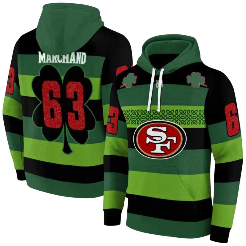 Personalized San Francisco 49Ers Celtic Patterns Green Aop Hoodie 1