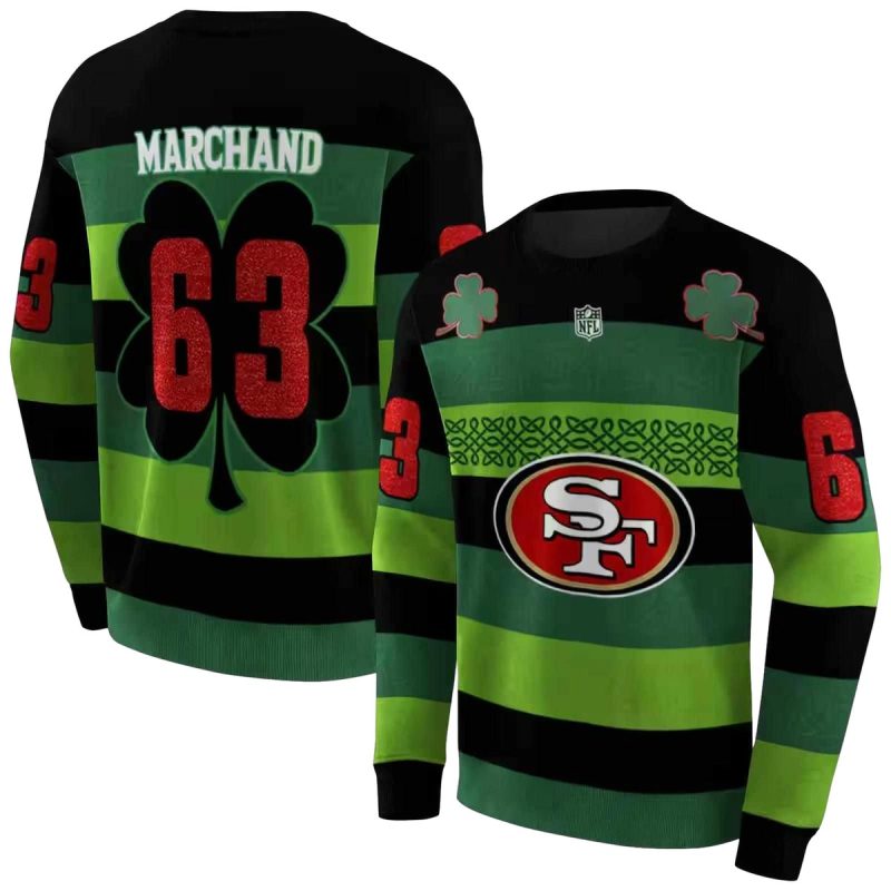 Personalized San Francisco 49Ers Celtic Patterns Green Aop Sweatshirt 1
