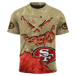 Personalized San Francisco 49ers Devil Eyes Gift For Fans AOP T-Shirt