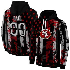 Personalized San Francisco 49ers Distressed Flag Red Black AOP Hoodie