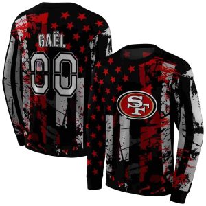 Personalized San Francisco 49ers Distressed Flag Red Black AOP Sweatshirt