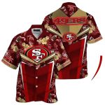 Personalized San Francisco 49ers Gold Hibiscus Pattern Hawaiian Shirt