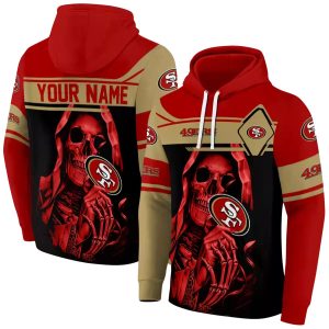 Personalized San Francisco 49ers Grim Reaper Red Black AOP Hoodie