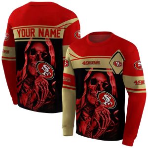 Personalized San Francisco 49ers Grim Reaper Red Black AOP Sweatshirt