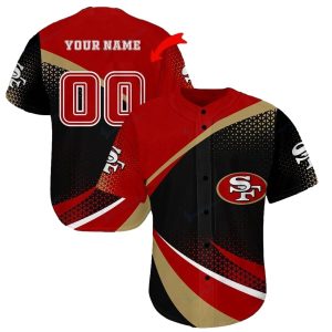 Personalized San Francisco 49ers Halftone Baseball Jersey