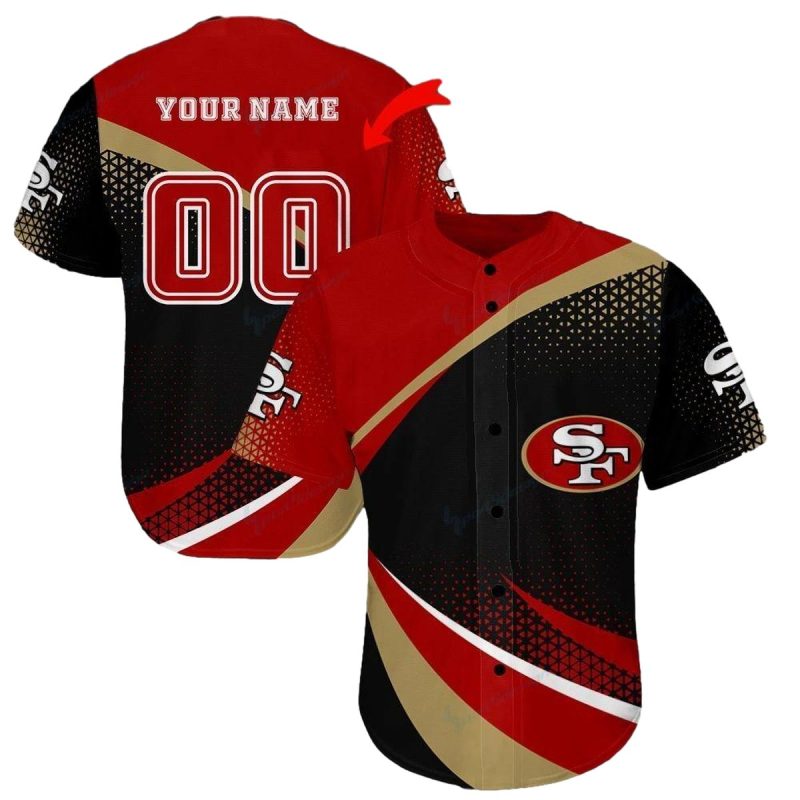 Personalized San Francisco 49Ers Halftone Baseball Jersey 1