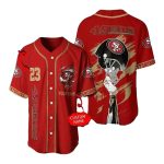 Personalized San Francisco 49ers Helmet Red Baseball Jersey