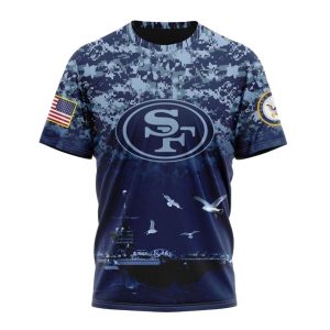 Personalized San Francisco 49ers Honor Us Navy Veterans AOP T-Shirt