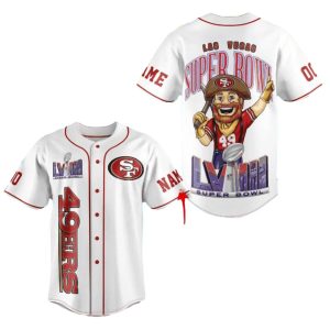 Personalized San Francisco 49ers Las Vegas Super Bowl White Baseball Jersey