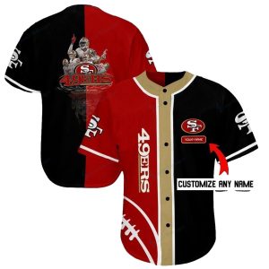 Personalized San Francisco 49ers Legends Black And Red Pattern Baseball Jersey