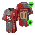 Personalized San Francisco 49ers Logo Inside Me Baseball Jersey