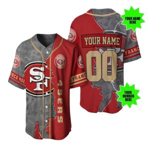 Personalized San Francisco 49ers Logo Inside Me Baseball Jersey