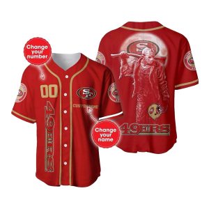 Personalized San Francisco 49ers Logo Jason Voorhees Baseball Jersey