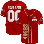Personalized San Francisco 49ers Logo Red Baseball Jersey