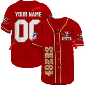 Personalized San Francisco 49ers Logo Red Baseball Jersey