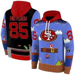 Personalized San Francisco 49ers Mario Blue Black AOP Hoodie