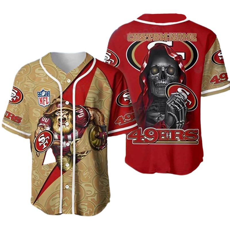 Personalized San Francisco 49Ers Mascot And The Death Baseball Jersey 1